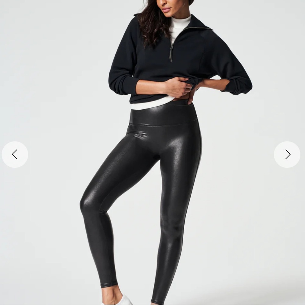SPANX Black faux leather leggings